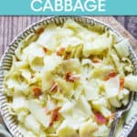 cabbage with bacon in a bowl