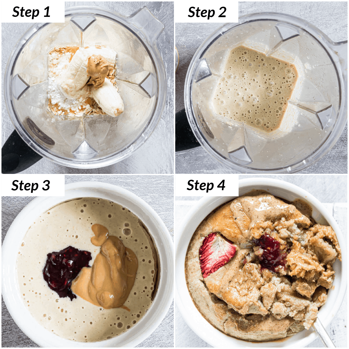 image collage showing the steps for making baked oats