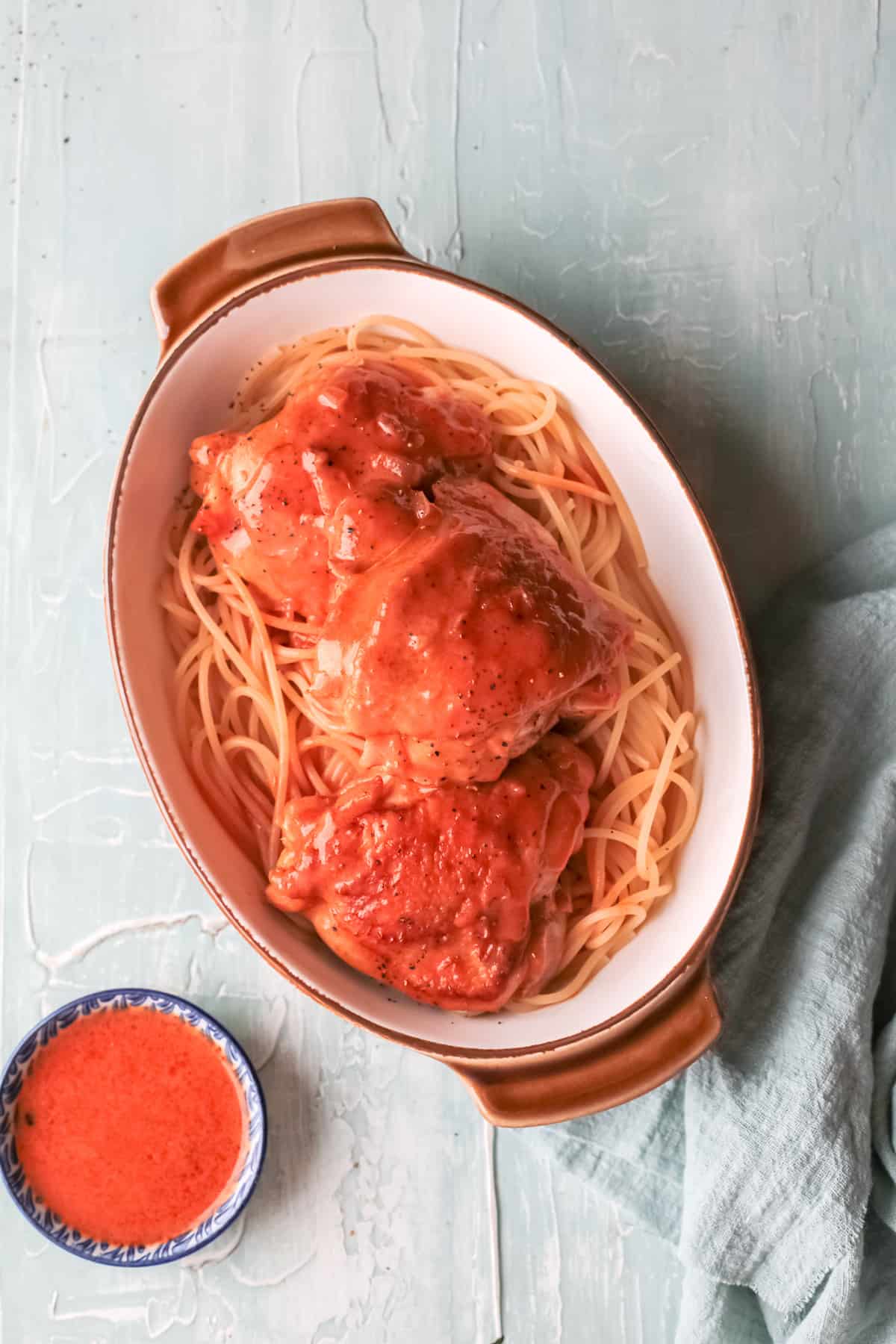 the completed chicken paprikash instant pot recipe