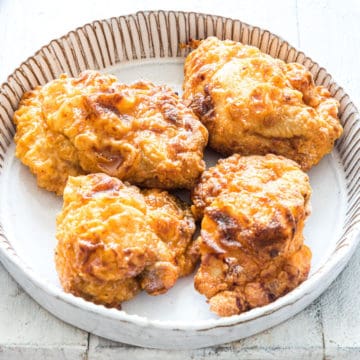 the completed air fryer fried chicken recipe