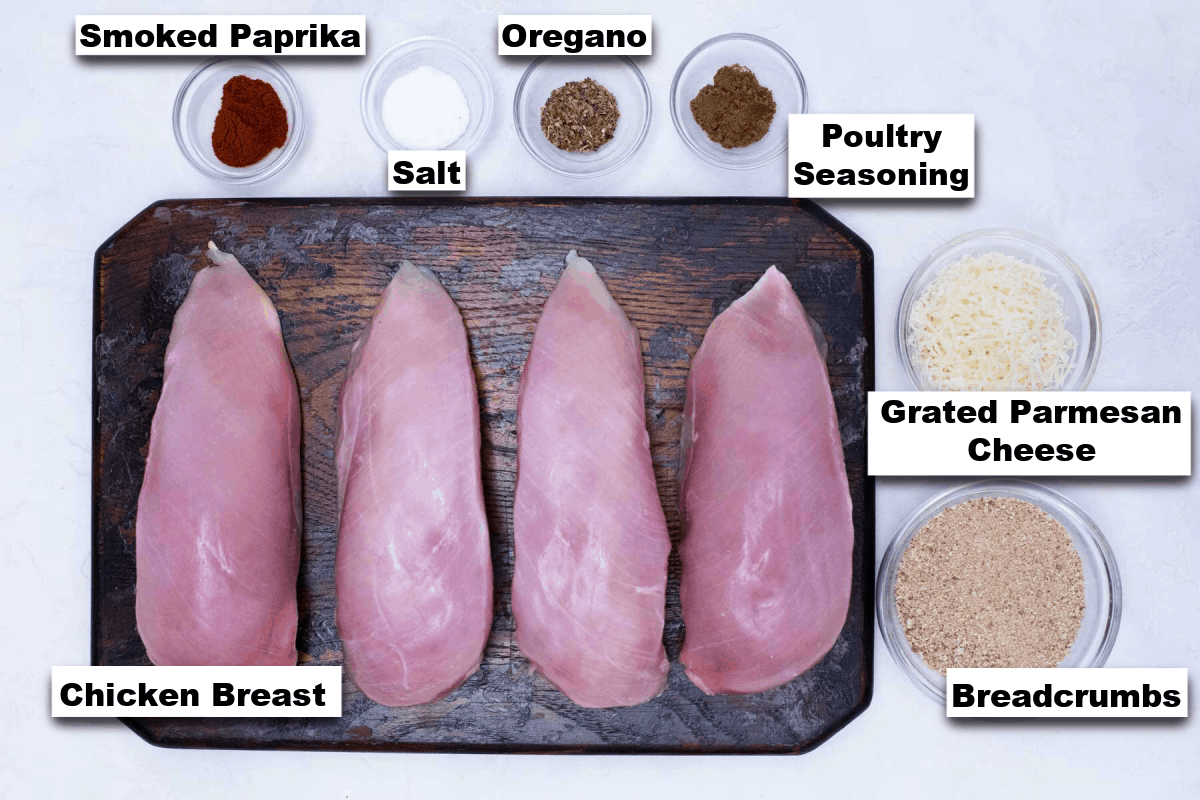 the ingredients for making chicken breast in air fryer