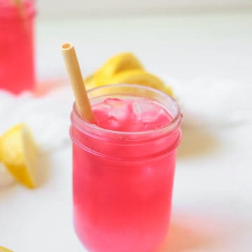 one glass of passion tea lemonade