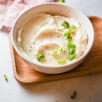 the completed garlic mashed potatoes recipe