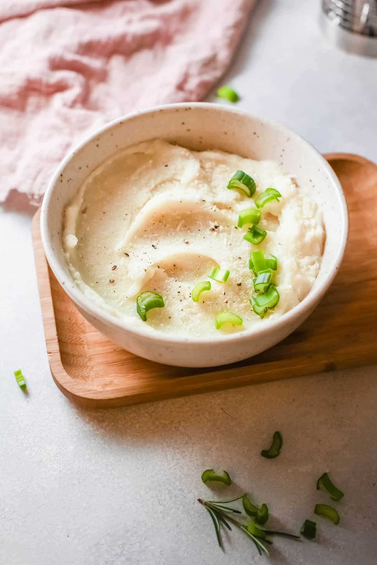 the completed garlic mashed potatoes recipe