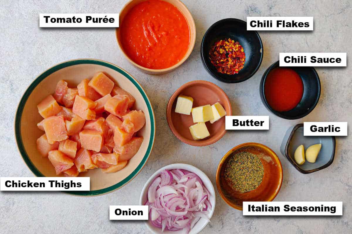 the filling ingredients for chicken stuffed bun recipe