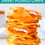 a stack of sweet potato chips