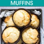 several muffins in a square tin