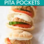 a row of meatball pita sandwiches