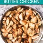 chopped chicken pieces in a pan