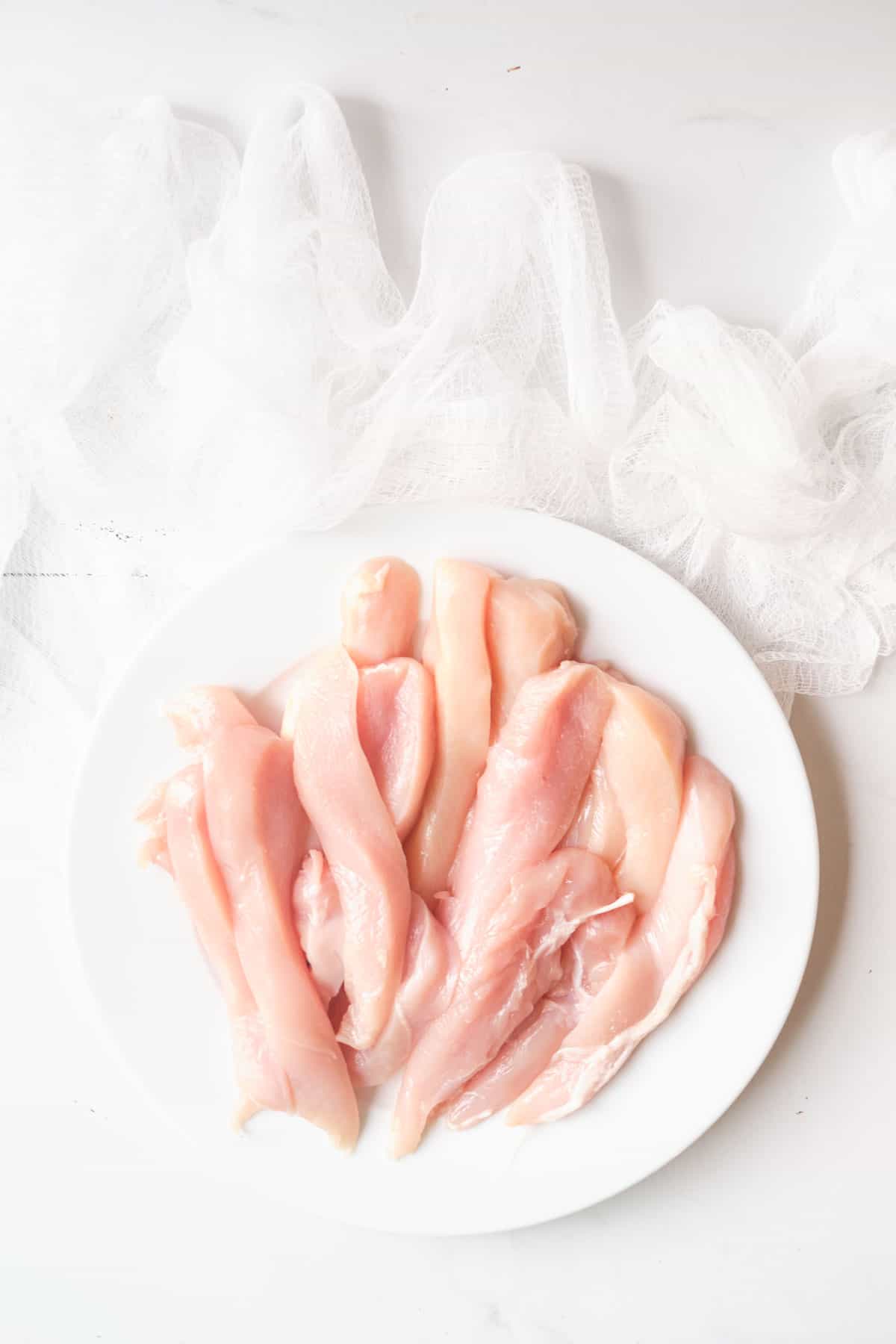 a plate filled with chicken tenderloin