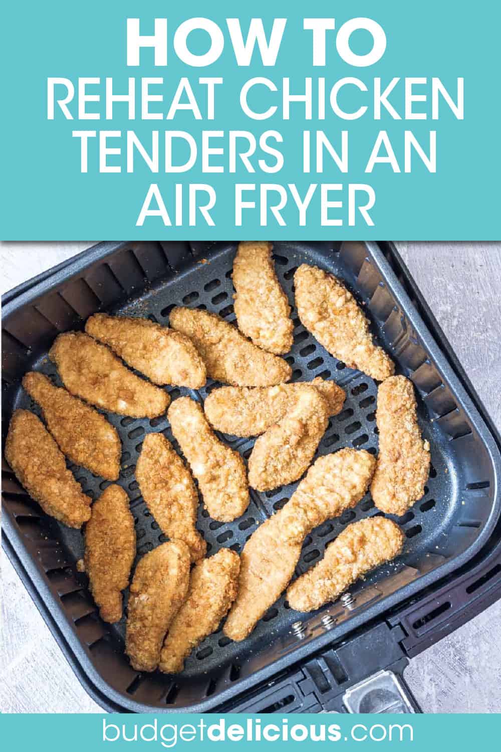 chicken tenders in an air fryer basket