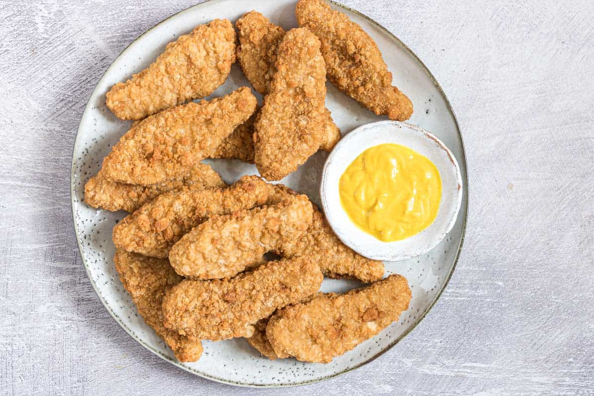 reheat chicken tenders in air fryer and serve with dipping sauce