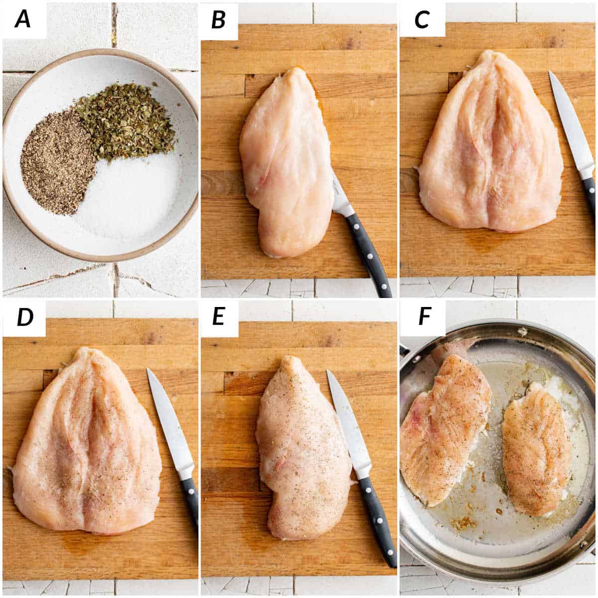 image collage showing the steps for making asparagus stuffed chicken breast