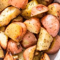 Easy Foil Packed red Potatoes close up
