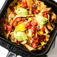 cooked air fryer loaded nachos