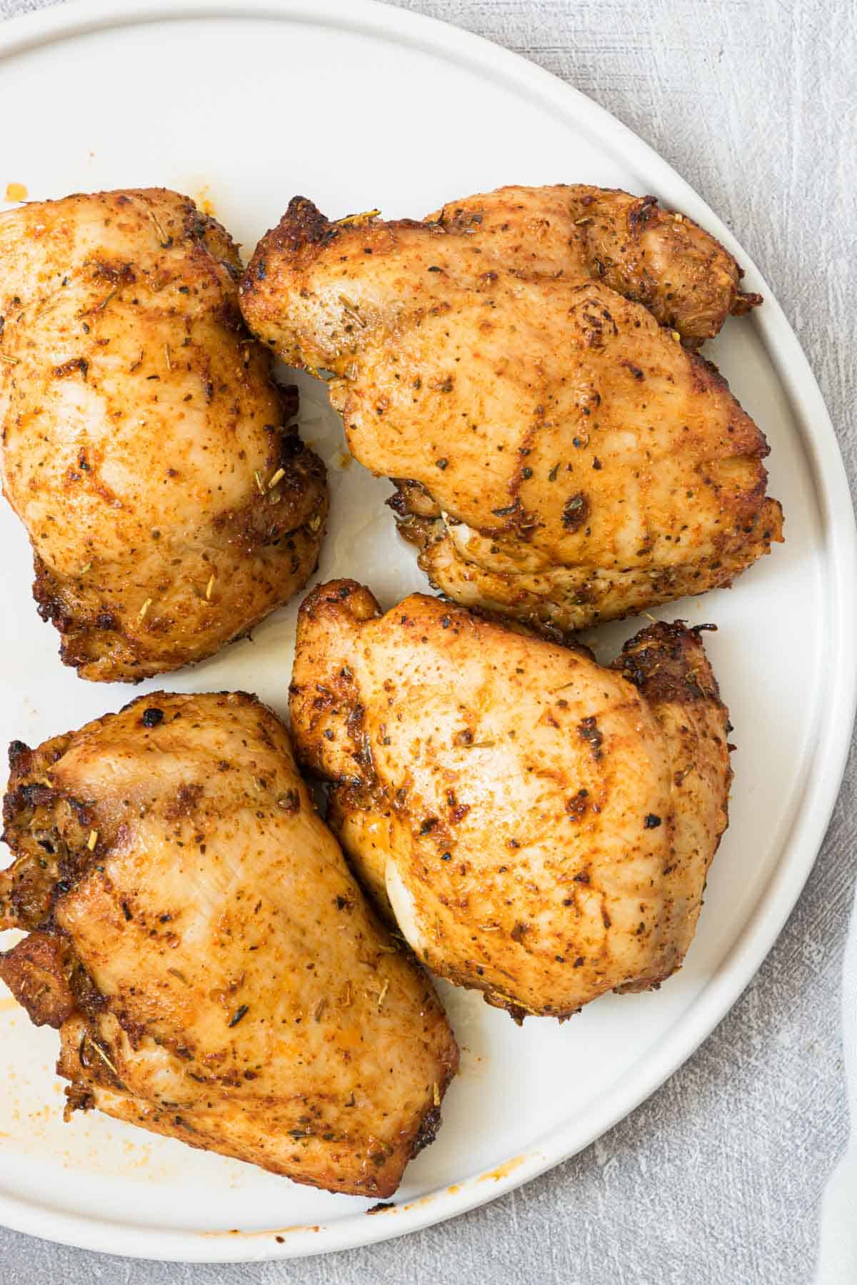 the completed reheat chicken thighs in air fryer recipe