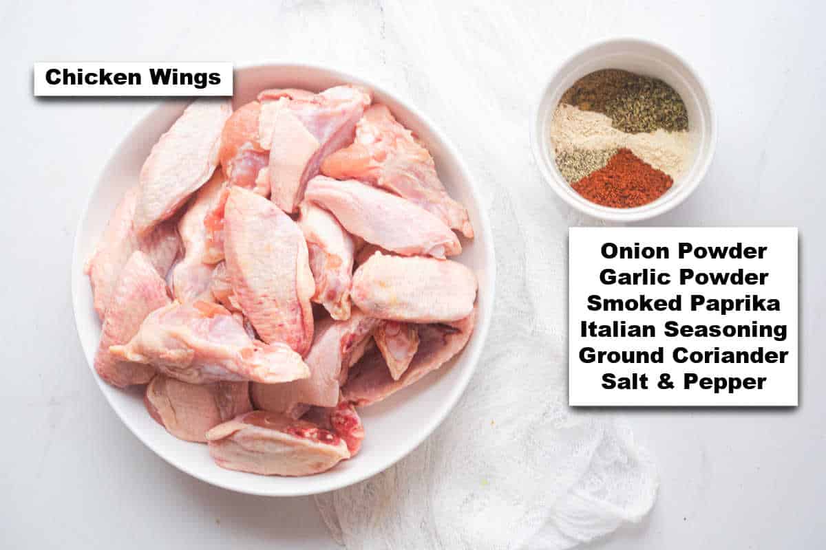 the ingredients for making this grilled chicken wings recipe