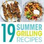A collage of images of summer grilling recipes