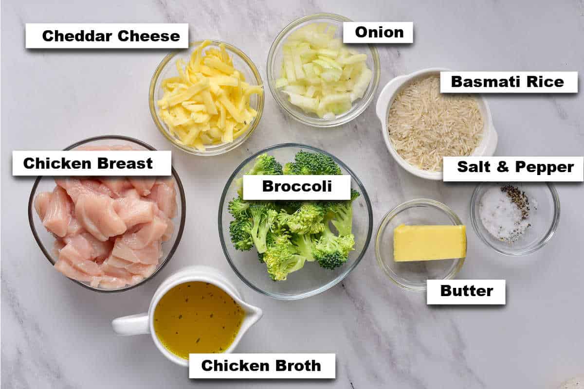 the ingredients for making this chicken casserole recipe