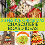 A collage of images of christmas charcuterie boards