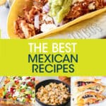 A collage of images of mexican food