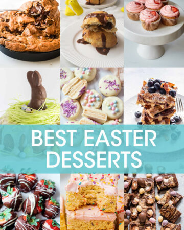A collage of images of easter desserts