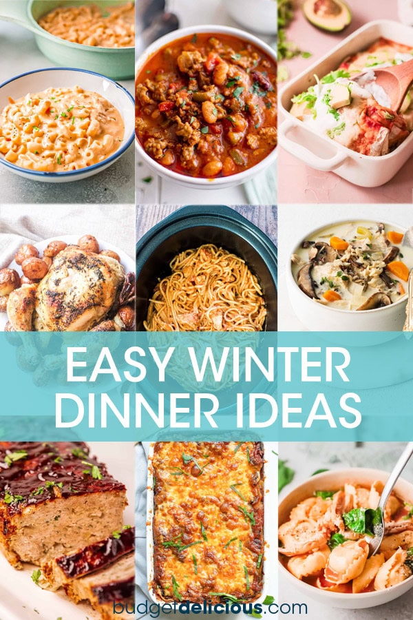 A collage of images of dinner entrees