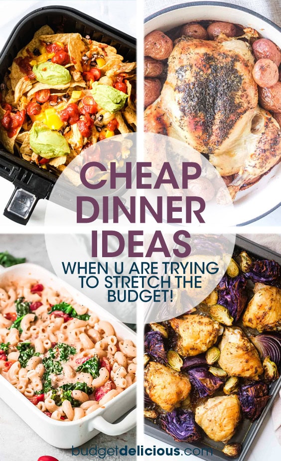 a collage of images of dinner dishes